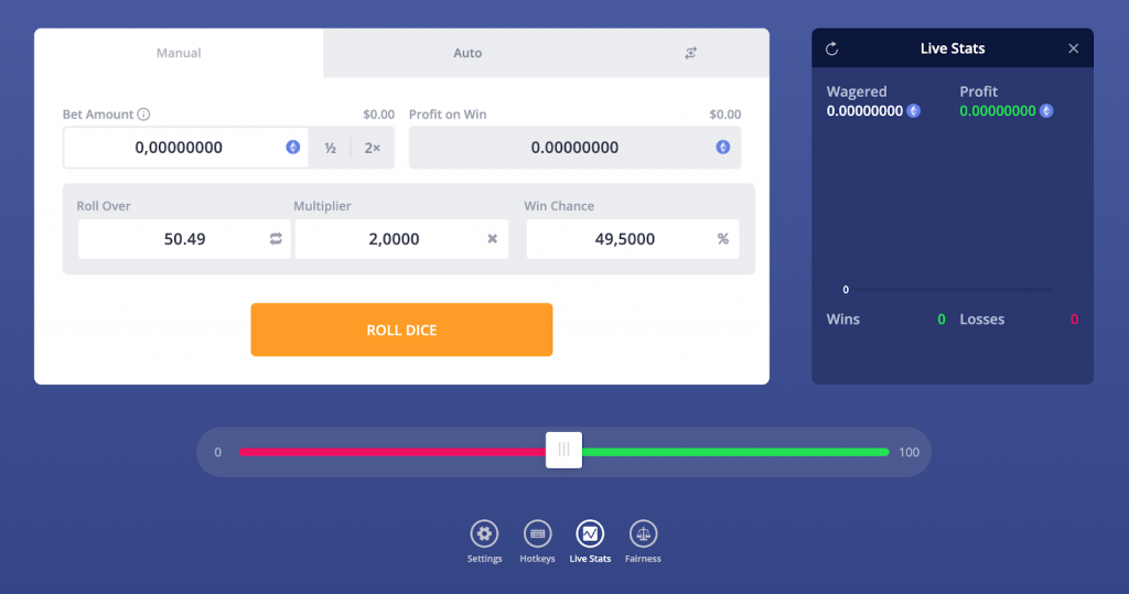 primedice gambling site with ethereum dice