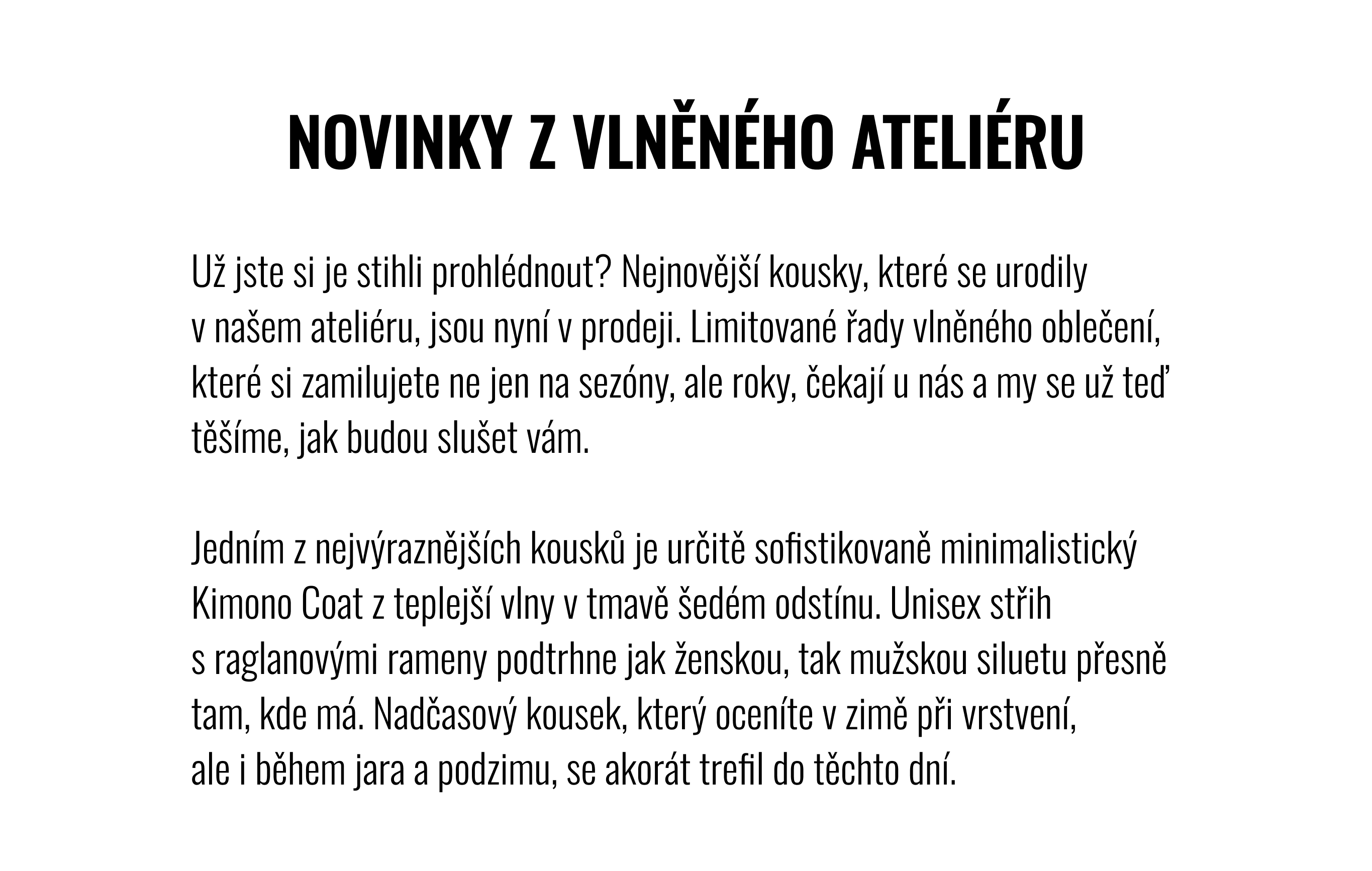 Novinky z vlněného ateliéru