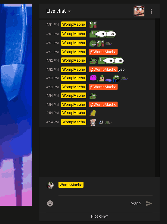 WompChat Emote Menu Gif