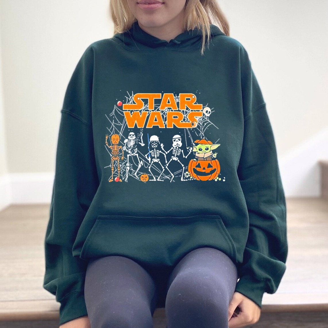 Mens Halloween Shirts For Star Wars Lover -Star Wars Skeletons Happy Halloween Hoodie