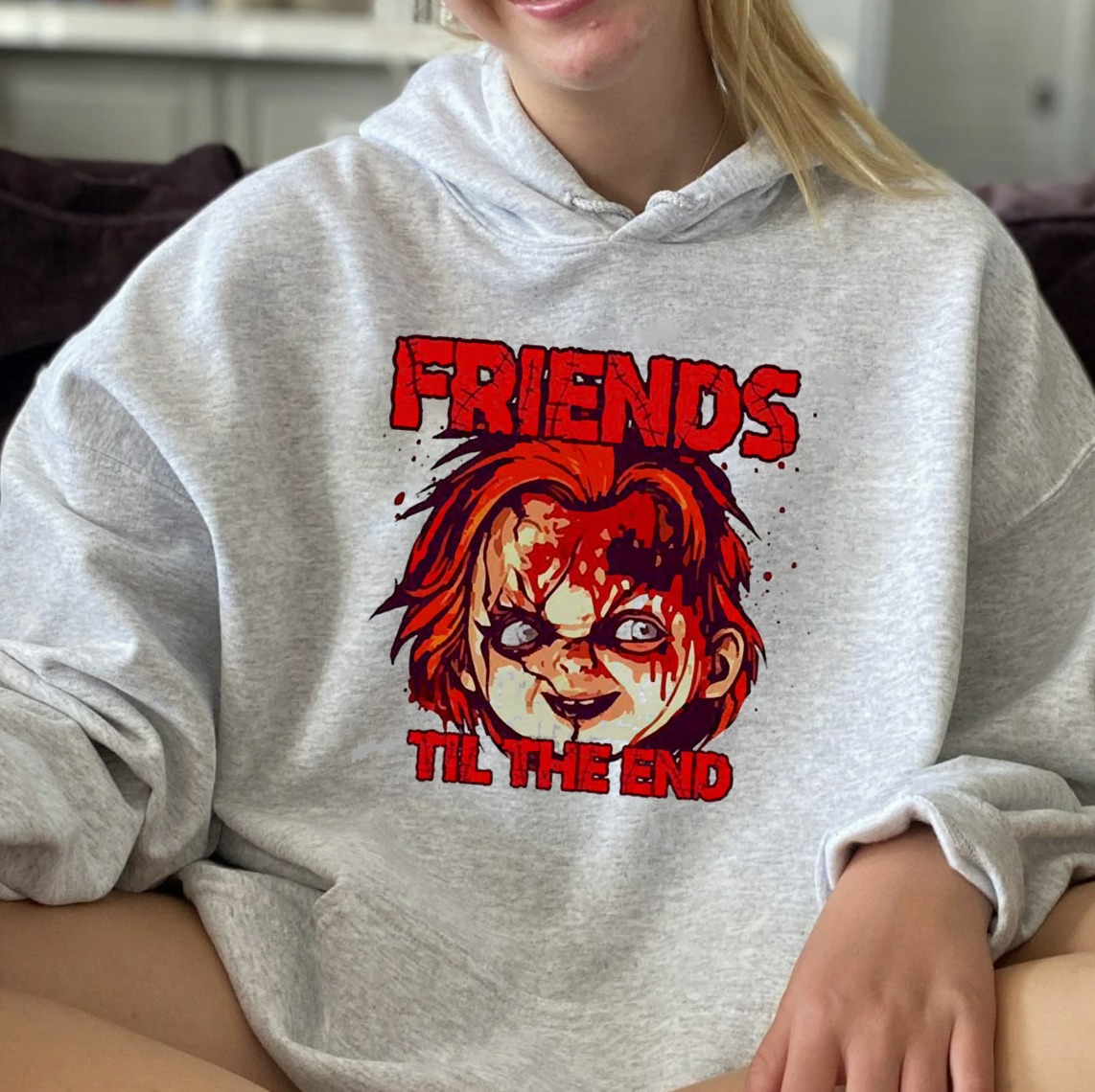 Mens Halloween Shirts For Chucky Lover - Horror Chucky Doll Friends Til The End Halloween Hoodie