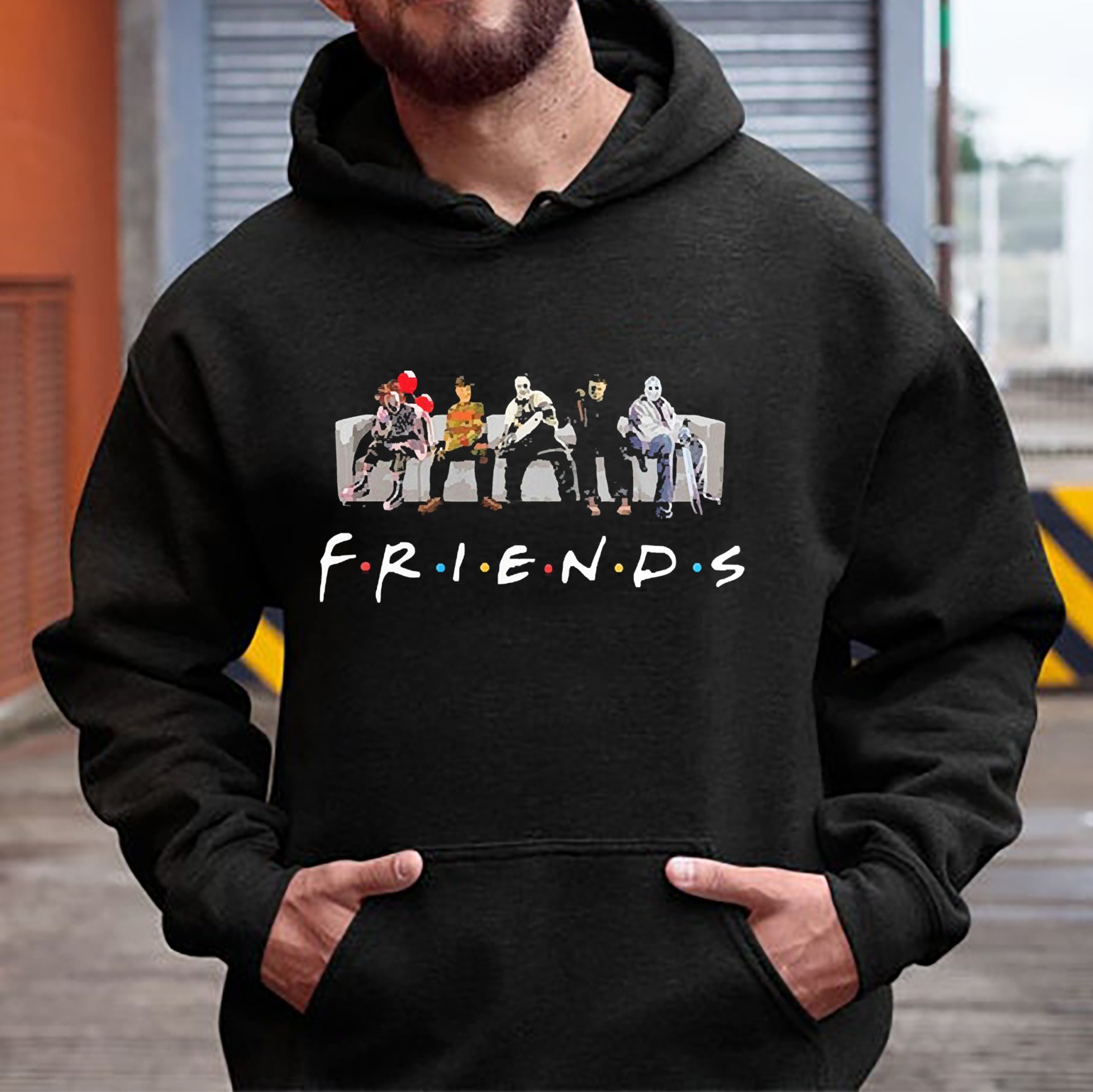 Mens Halloween Shirts For Friends Lover - Horror Movies Characters Friends Halloween Hoodie