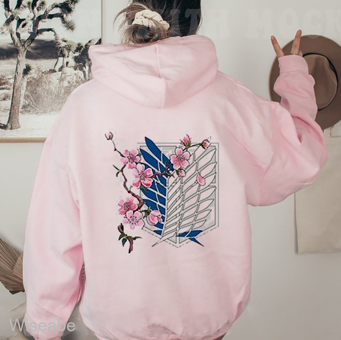 Survey Corps And Cherry Blossom Pink Attack On Titan Hoodie