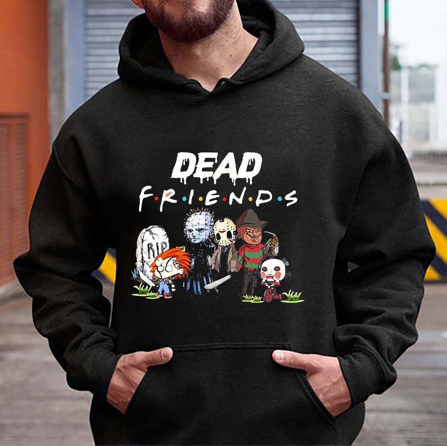 Cheapest Five Killer Characters Of Horror Film Dead Friends Halloween Hoodie