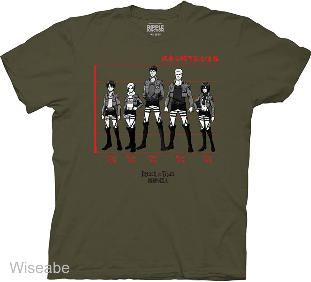 Attack on Titan Lineup Adult Unisex Crew T-Shirt