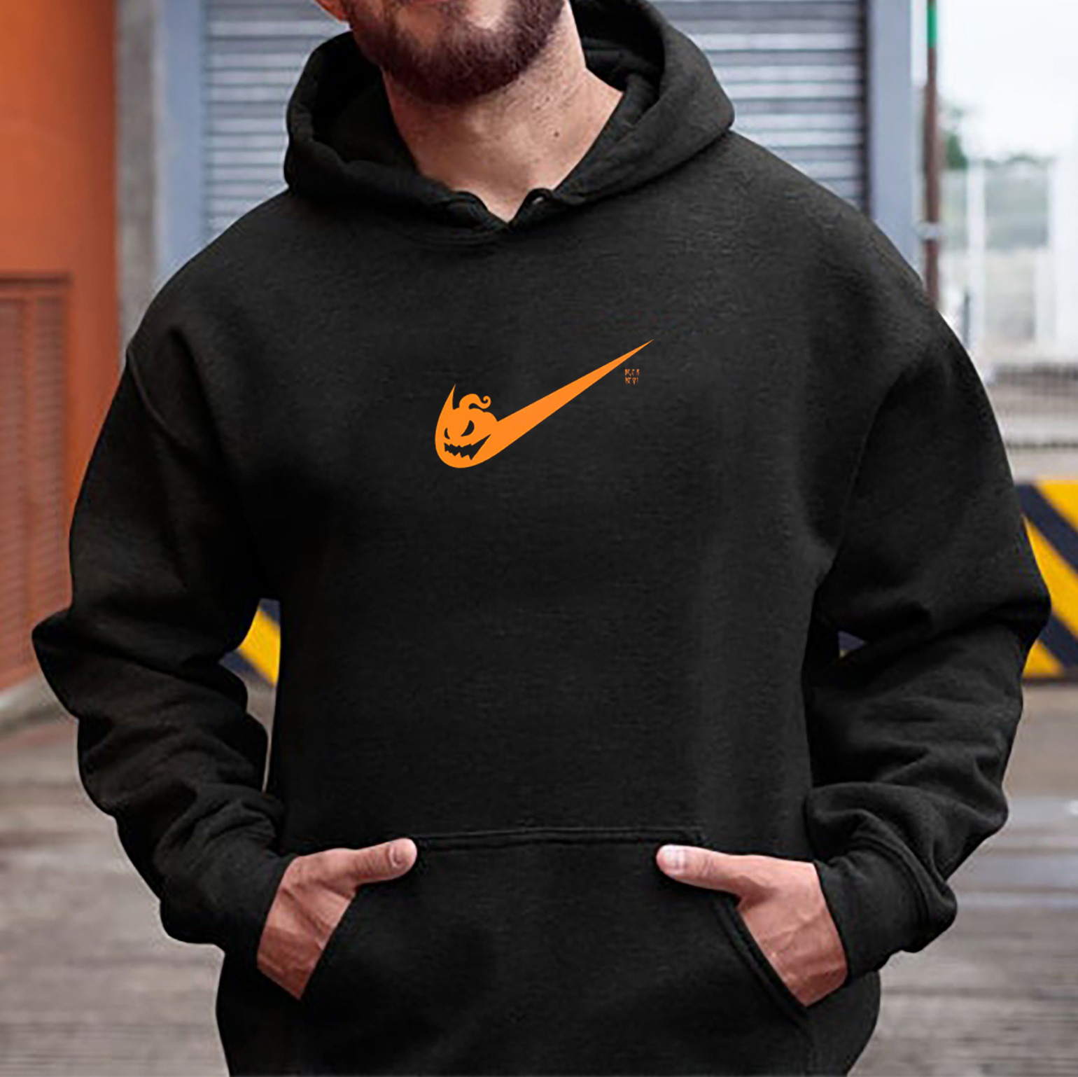 Orange Nike Logo Pumpkin Nike Halloween Sweatshirt