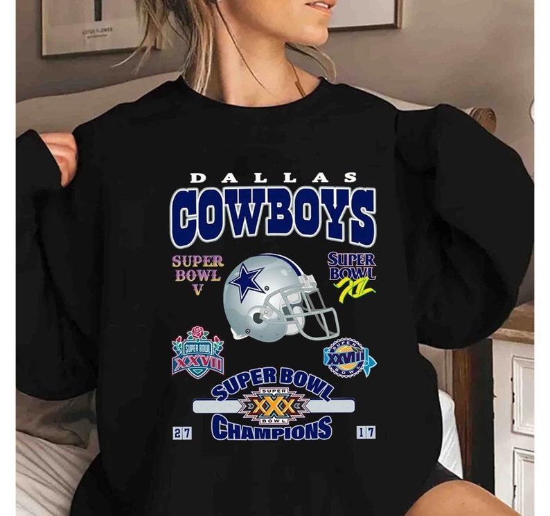 Cheap Superbowl Champs Dallas Cowboys Crewneck Sweatshirt, funny Christmas sweatshirts for women