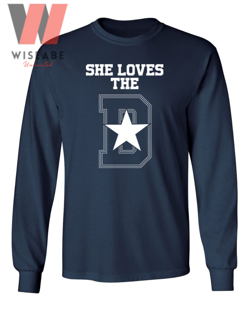 Cheap NFL Texas Football Team Navy Blue Womens Dallas Cowboys Long Sleeve Shirt