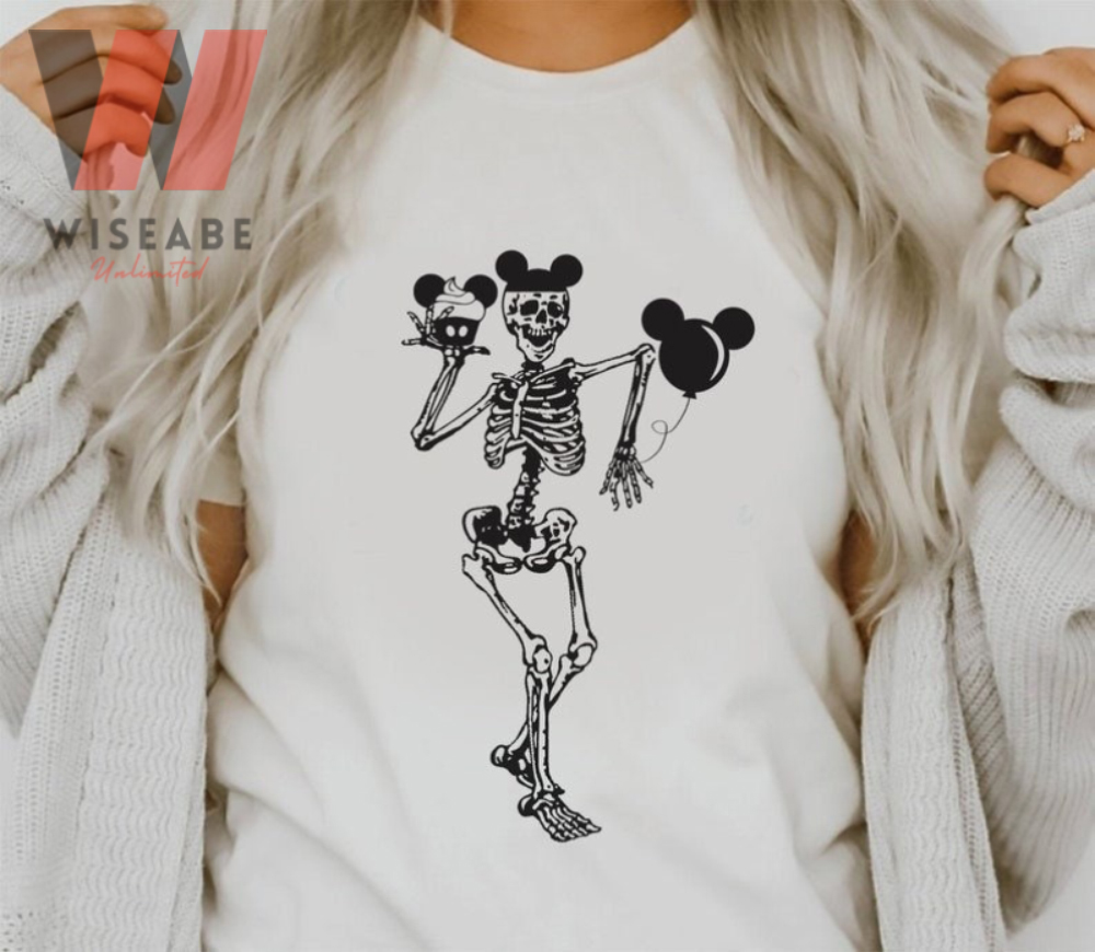 Cute Mickey Mouse Skeleton Disney Halloween T Shirt