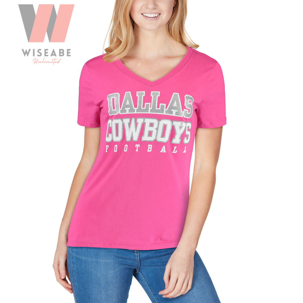 Unique NFL Football Team From Texas Pink Womens Dallas Cowboys Shirt