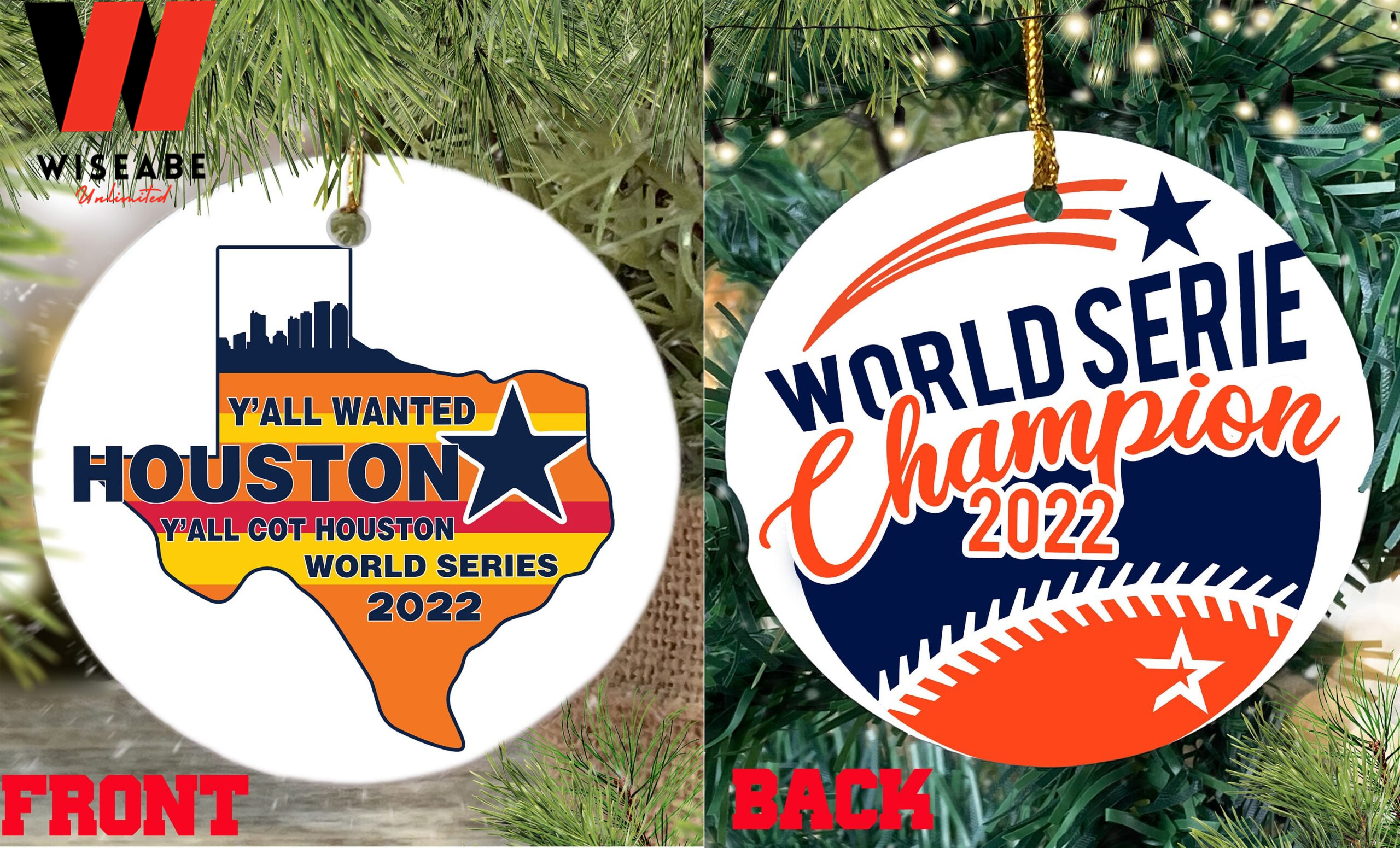 MLB Houston Astros World Series 2022 Champions Ceramic Ornament