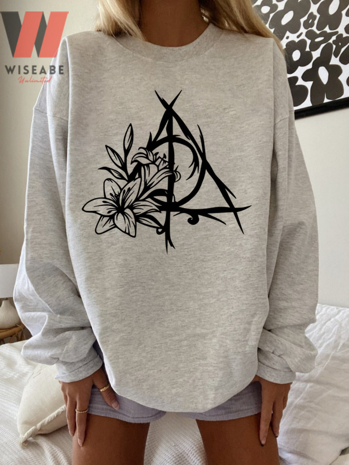 Unique Lily Flower Harry Potter Deathly Hallows Sweatshirt, Harry Potter Merchandise