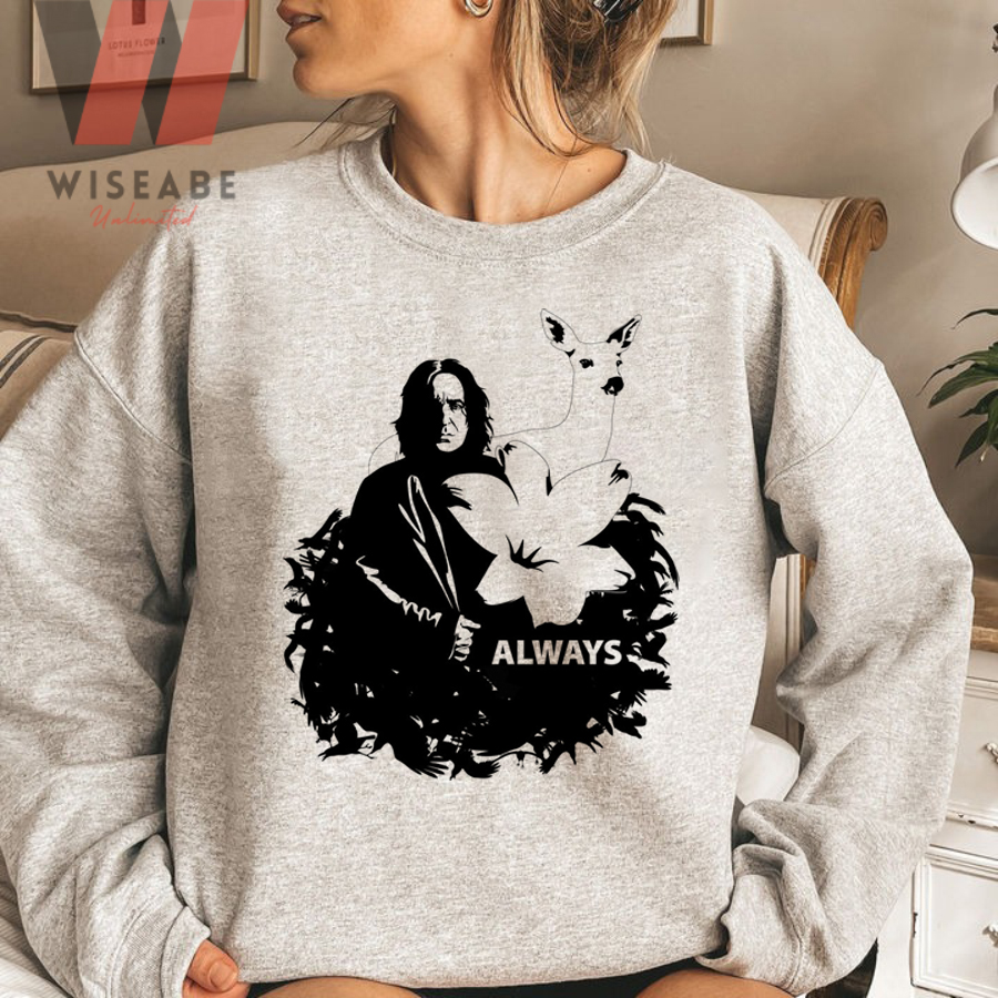 Harry Potter Severus Snape Always Lily Flowers And Deer Patronus Sweatshirt, Harry Potter Shirts For Women