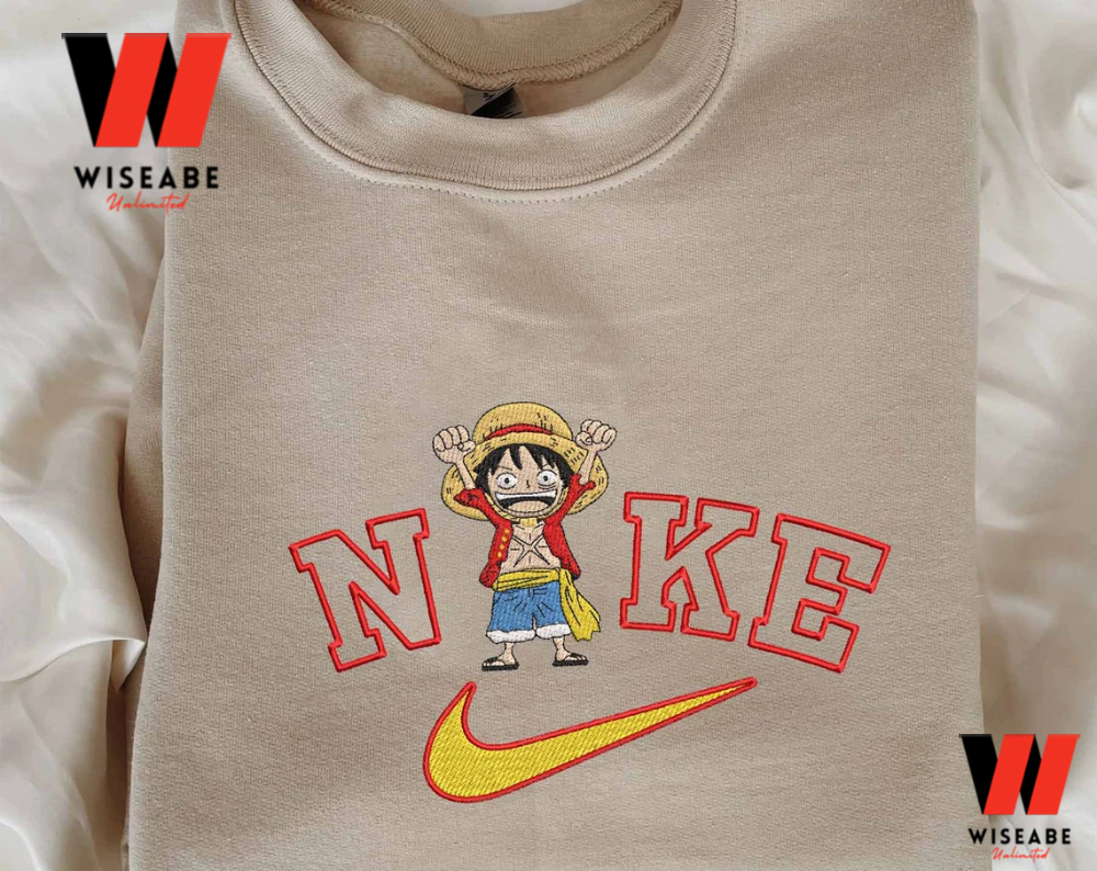 Cheap One Piece Luffy Nike Embroidered Sweatshirt - Wiseabe Apparels