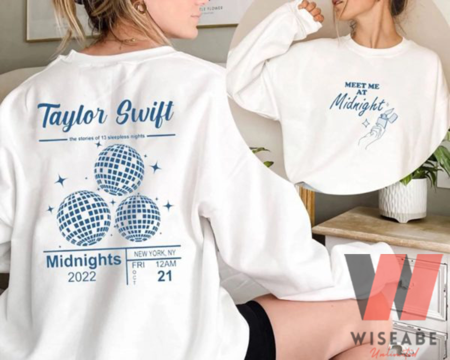 Vintage New Album Taylor Swift Midnights Meet Me At Midnight Two Side Sweatshirt, Taylor Swift Merch