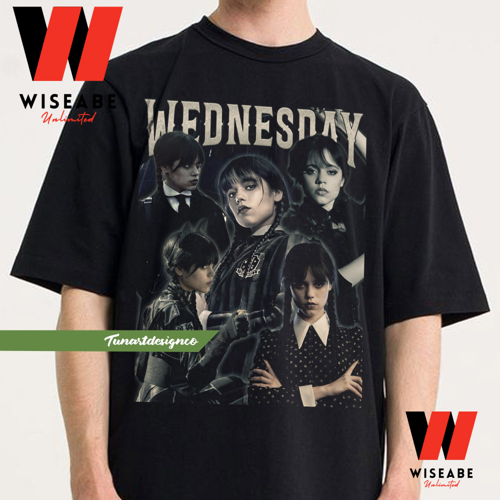 Black Nevermore Academy Wednesday Addams T Shirt - Wiseabe Apparels