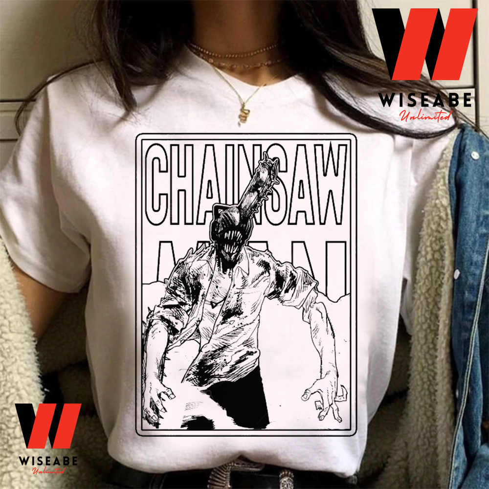 Cheap Manga Pattern Chainsaw Man T Shirt