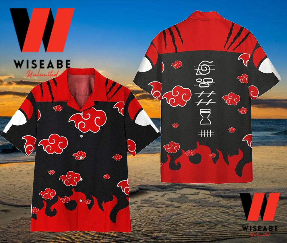 Red Cloud Akatsuki Tropical Naruto Anime Hawaiian Shirt