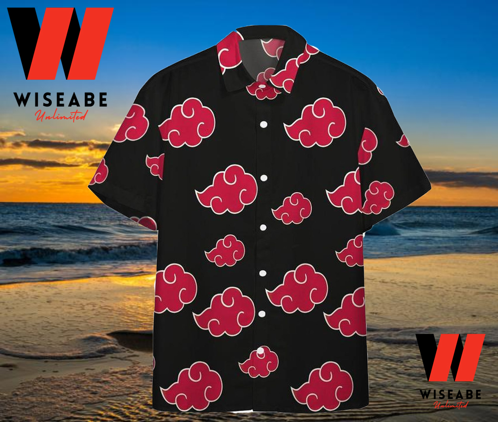 Cheap Akatsuki Cloud Naruto Hawaiian Button Up Shirt