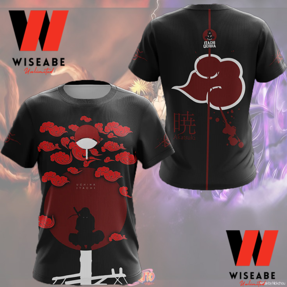 Akatsuki Itachi Uchiha Red Cloud Naruto Anime Shirt