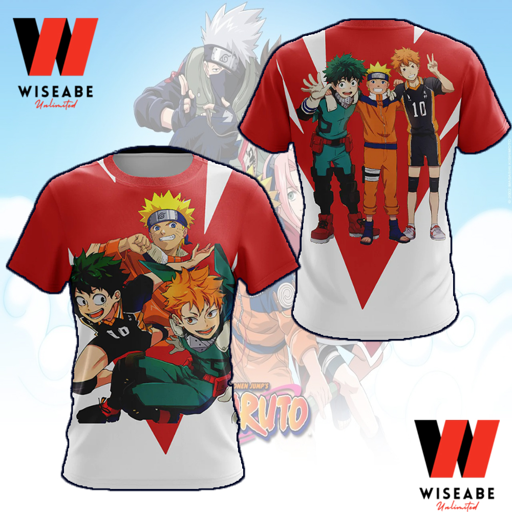 Unique Naruto Uzumaki And My Hero Academia Anime T Shirt