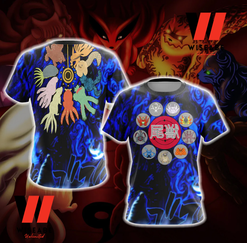 Blue Nine Bijuu Naruto Anime Shirt, Anime Father's Day Gifts