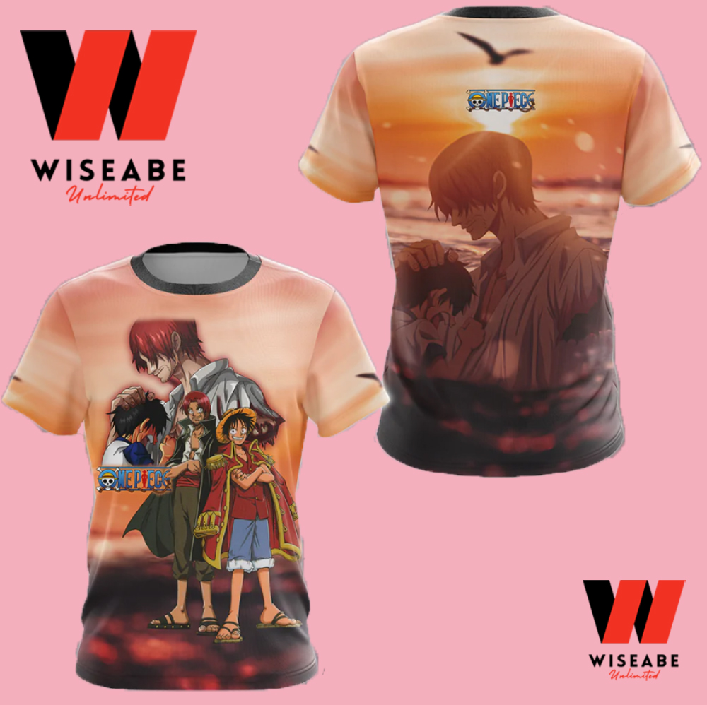 Cute Monkey D Luffy And Red Haired Shanks One Piece Anime T Shirt, One Piece Merchandise