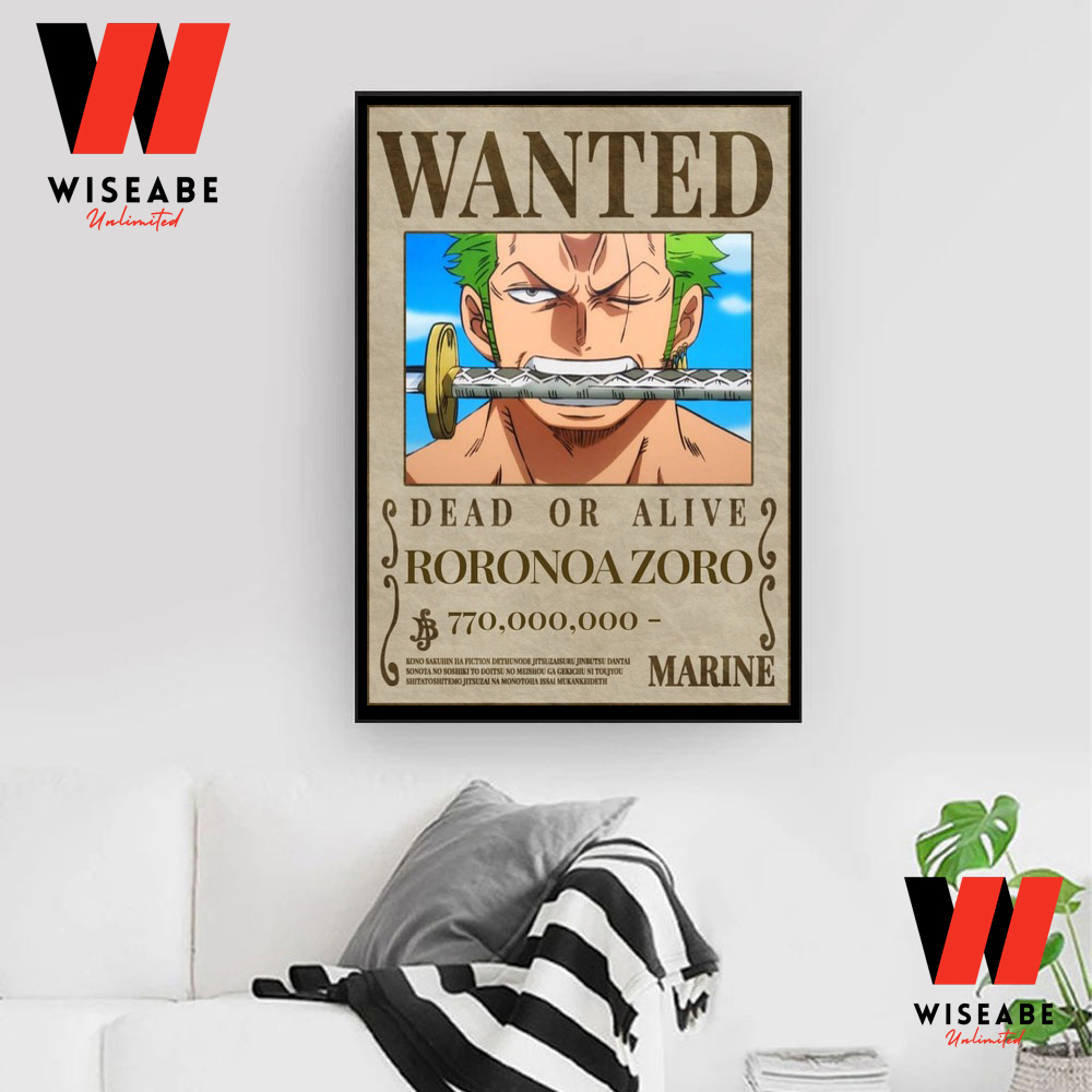 Roronoa Zoro One Piece Wanted Poster, 