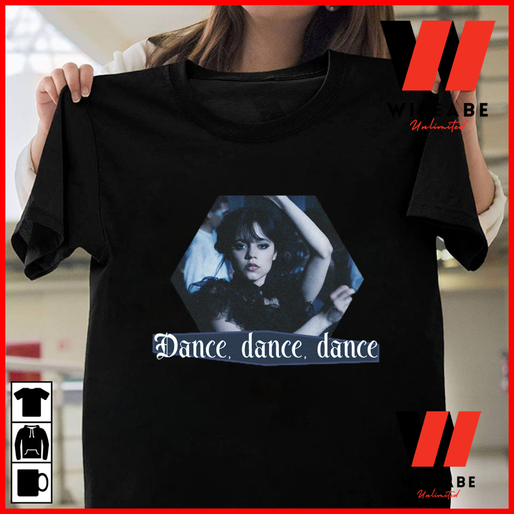 Black Dance Dance Dance Jenna Ortega Wednesday Addams Dancing T Shirt