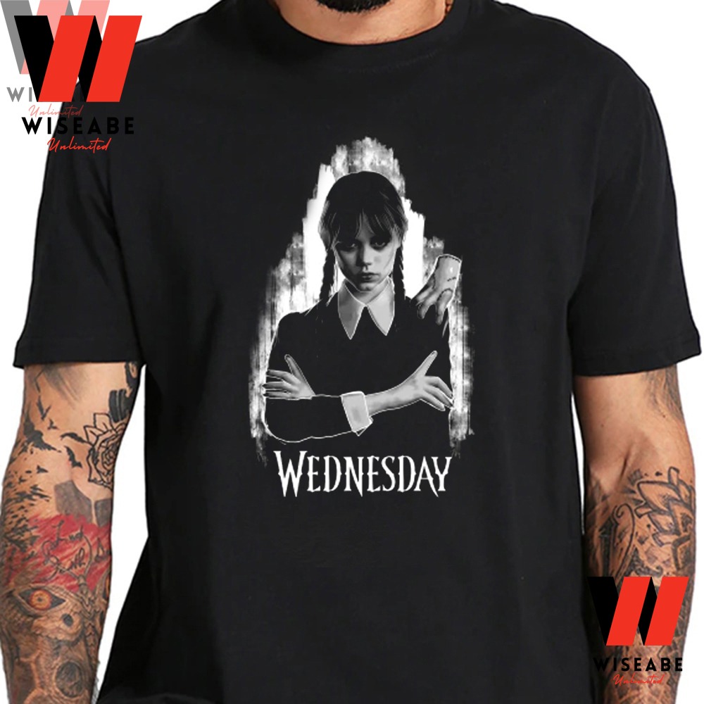 Black Jenna Ortega Wednesday Addams 2022 T Shirt - Wiseabe Apparels