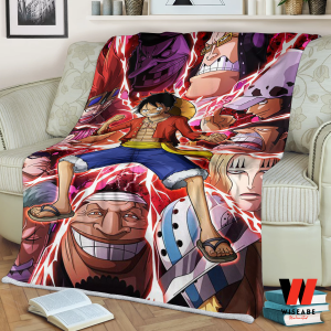 Luffy And Captain Pirates One Piece Anime Blanket, One Piece Merchandise