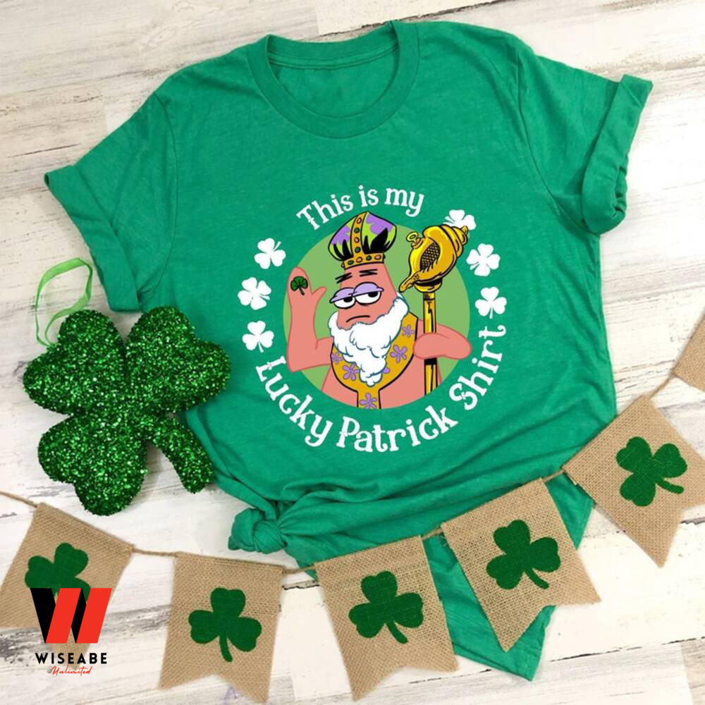 Spongebob Patrick Star This Is My Lucky Patrick St Patricks Day Shirt , Funny St Patricks Day Shirt