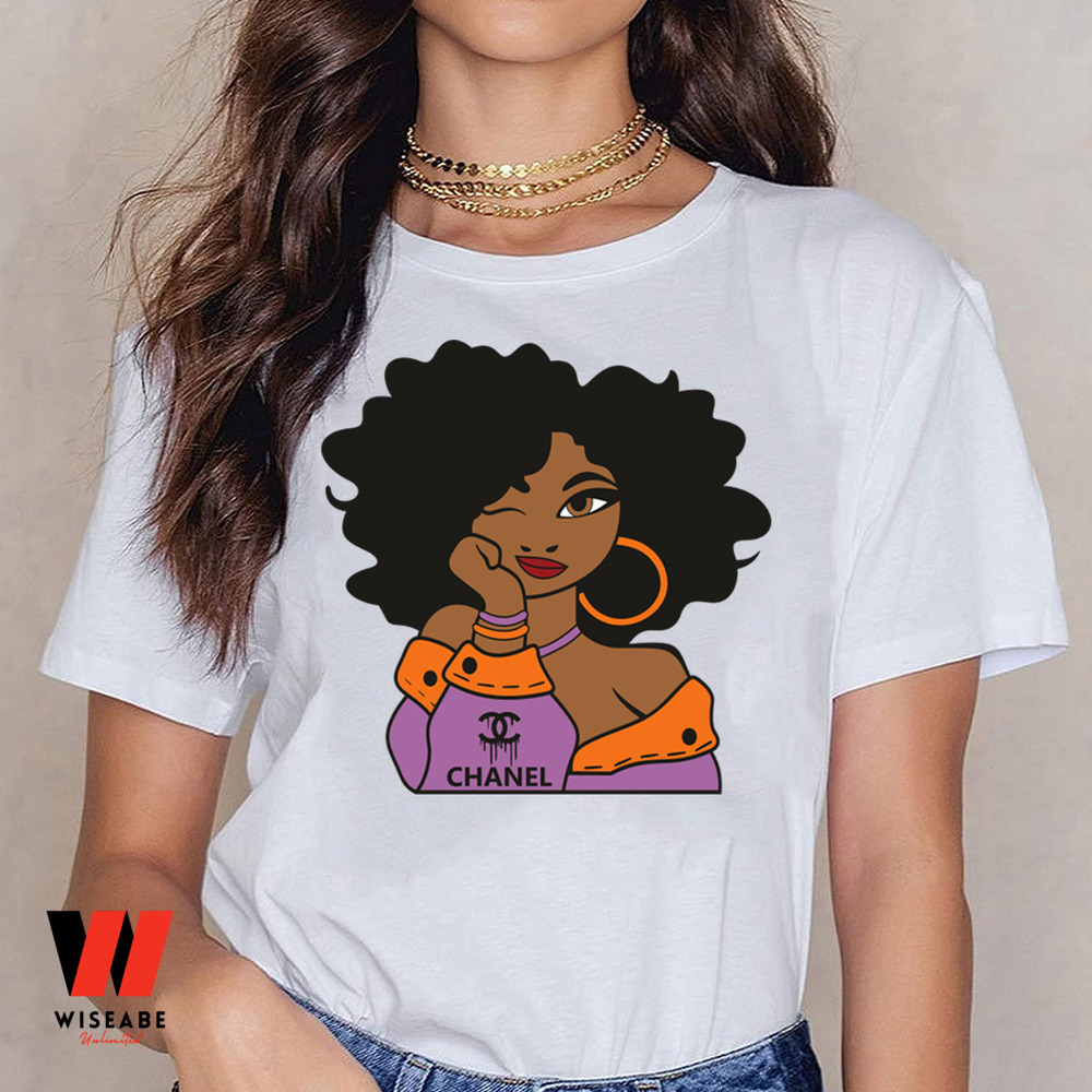 Cheap Black Lady Chanel Inspired T Shirt, Birthday Gift For Your Mom - Wiseabe  Apparels