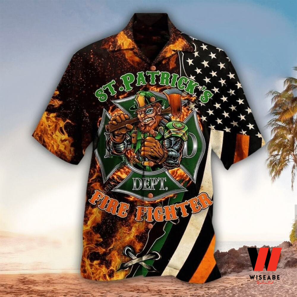 Cheap Firefighter St Patricks Day Hawaiian Shirt, Cheap Saint Patricks Day Gifts