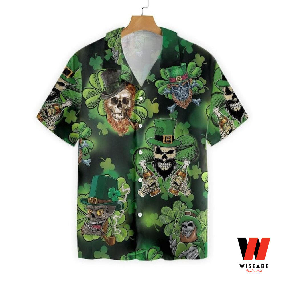 Irish Shamrock Harley Davidson Aloha St Patricks Day Hawaiian Shirt, Unique St Patricks Day Gifts