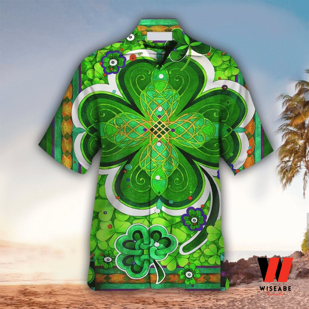 Vintage Irish Shamrock Aloha Beach St Patricks Day Hawaiian Shirt, Unique St Patricks Day Gifts