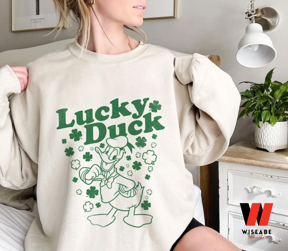 Lucky Duck Donald Irish Shamrock Disney St Patricks Day Shirt, St Patricks Day Birthday Gifts 