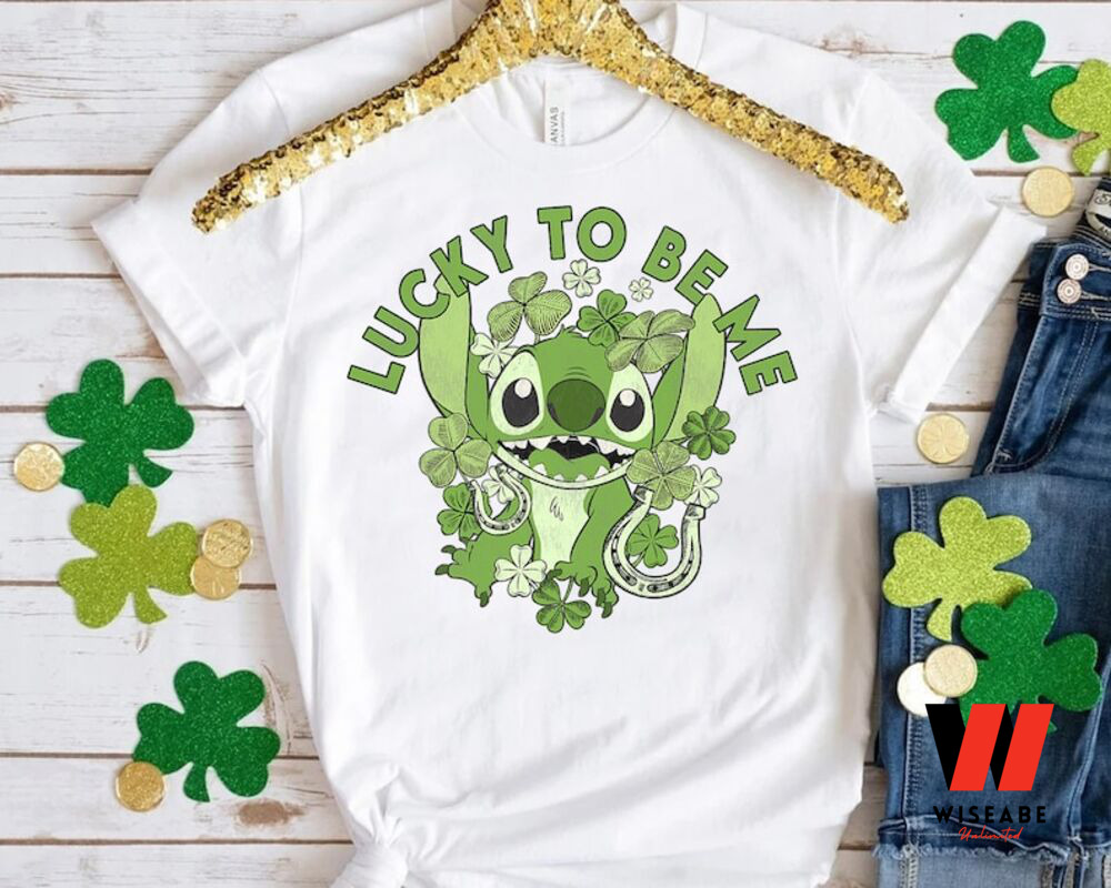 Vintage Irish Shamrock Lilo Stitch Disney St Patricks Day T Shirt, Unique St Patricks Day Gifts