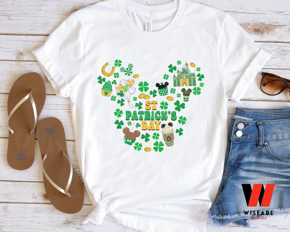 Disney Mickey Mouse Ears Shamrock Clover Couples St Patricks Shirt, Unique St Patricks Day Gifts