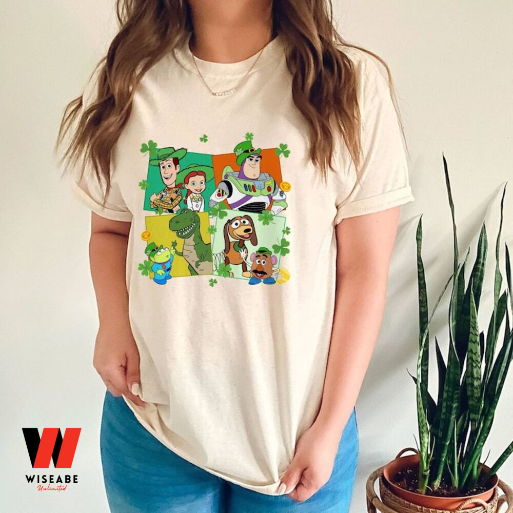 Vinatge Toy Story Woody Buzz Lightyear Green Aliens Shamrock Disney St Patricks Day Shirt, Cheap Saint Patricks Day Gifts