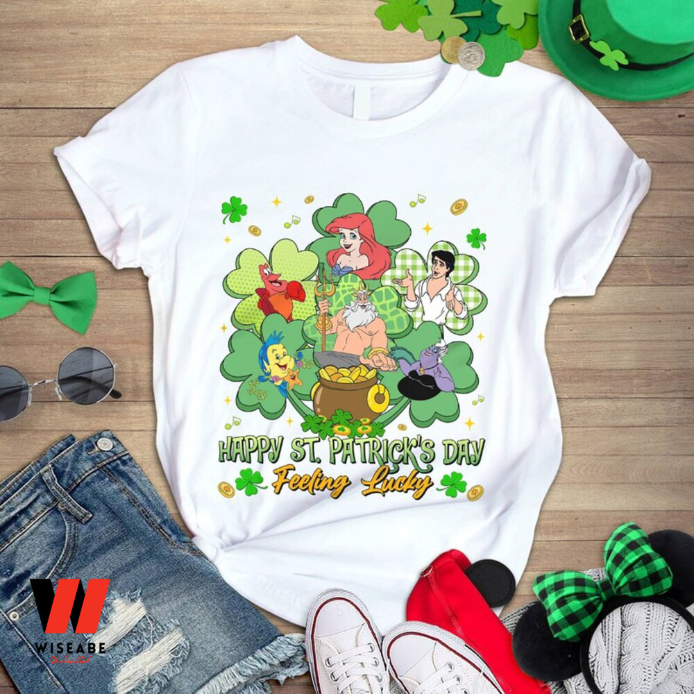 The Little Mermaid Ariel Ursula Lucky Shamrocks St Patricks Day Shirt, Cheap Saint Patricks Day Gifts