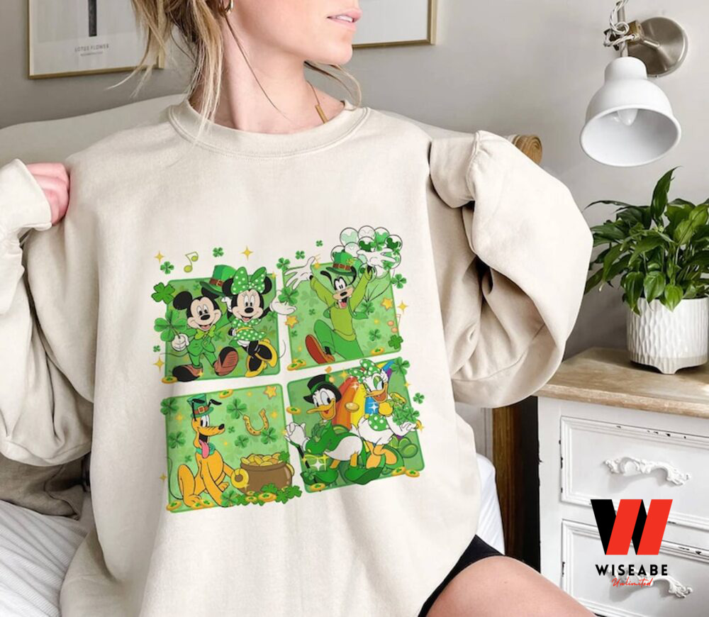 Lucky Shamrock Mickey And Friends Disney St Patricks Day Sweatshirt, Cheap St Patricks Day Gifts