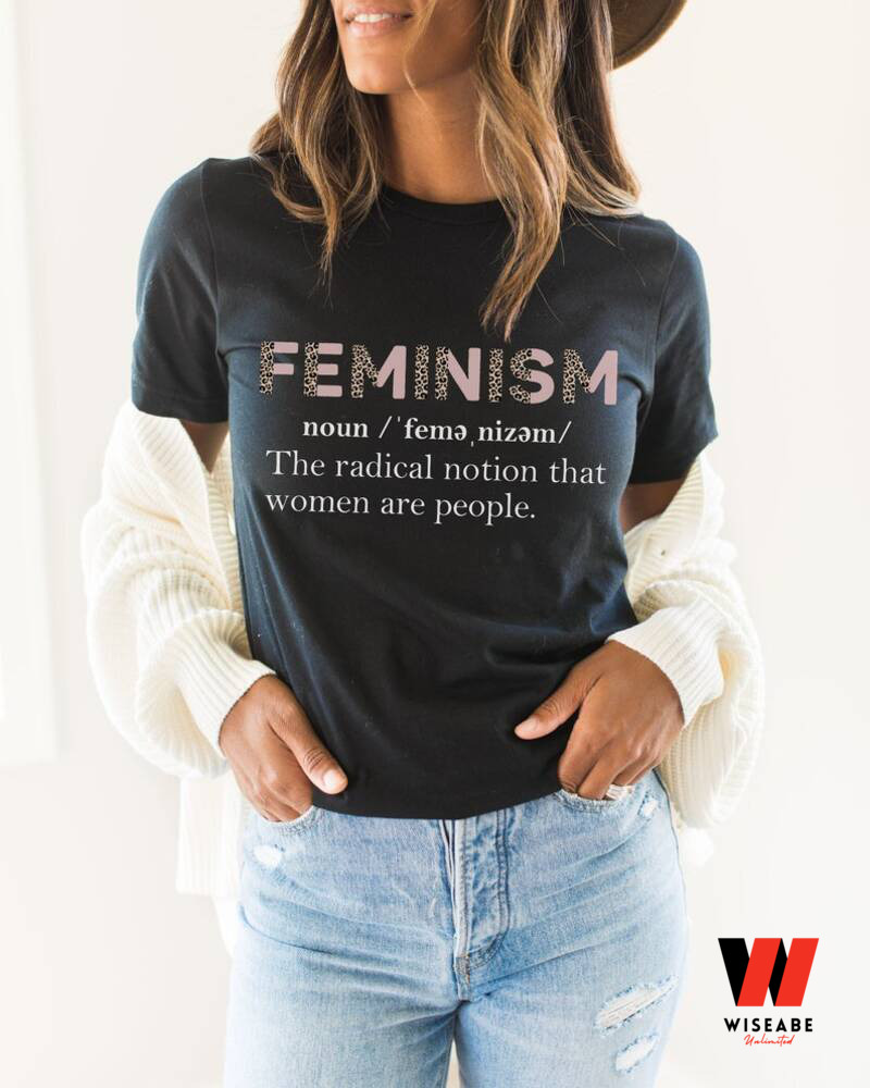 Feminism Definnition Leopard Pattern T Shirt, Women's Right Gift For Her