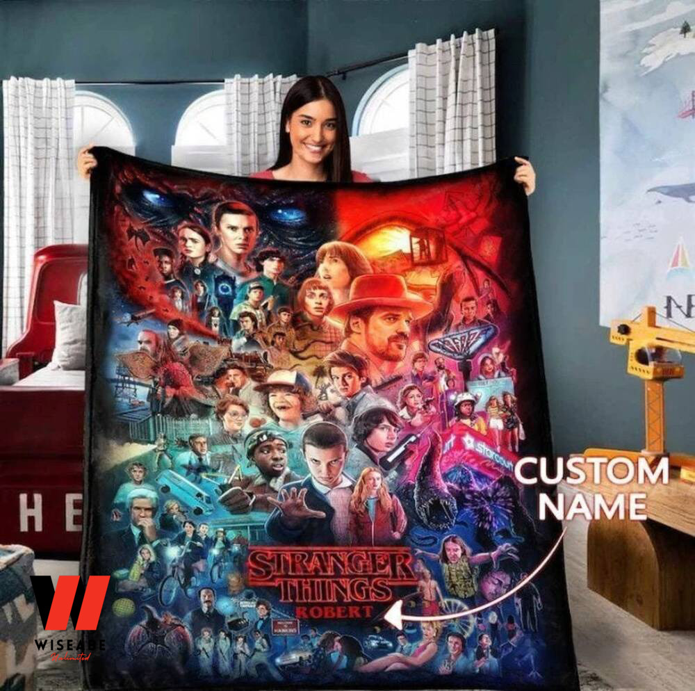 Personalized Stranger Things Fleece Blanket, Best Stranger Things Gifts