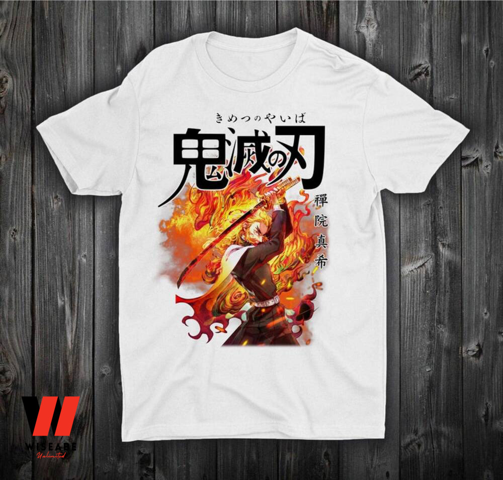 Cheap Flame Pillar Rengoku Anime Demon Slayer T Shirt