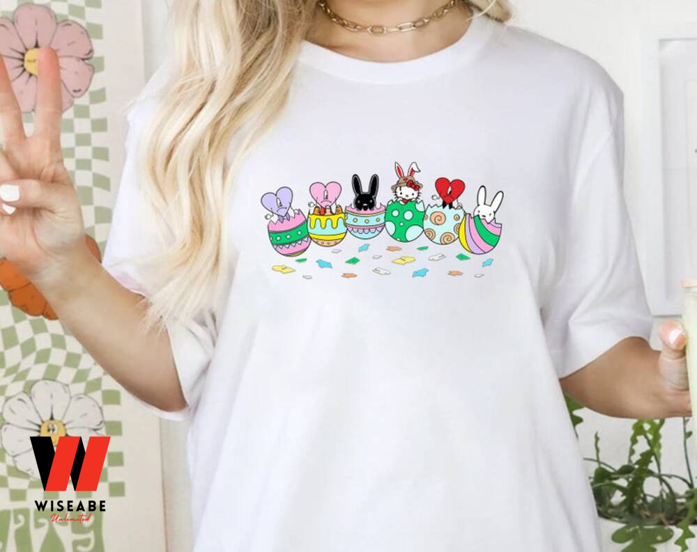 Colorful Un Verano Sin Ti Heart Logo Bunny Eggs Bad Bunny Easter Shirt, Funny Easter Gifts For Adults