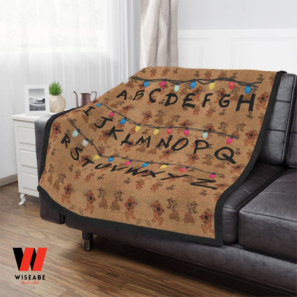 Demogorgon Patterns Christmas Lights Stranger Things Blanket, Best Stranger Things Gifts