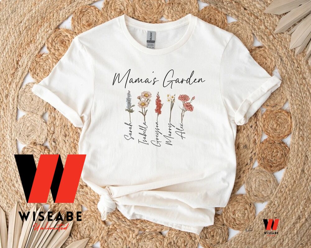 Custom Birth Flowers Mom T Shirt, Personalized Mothers Day Shirt