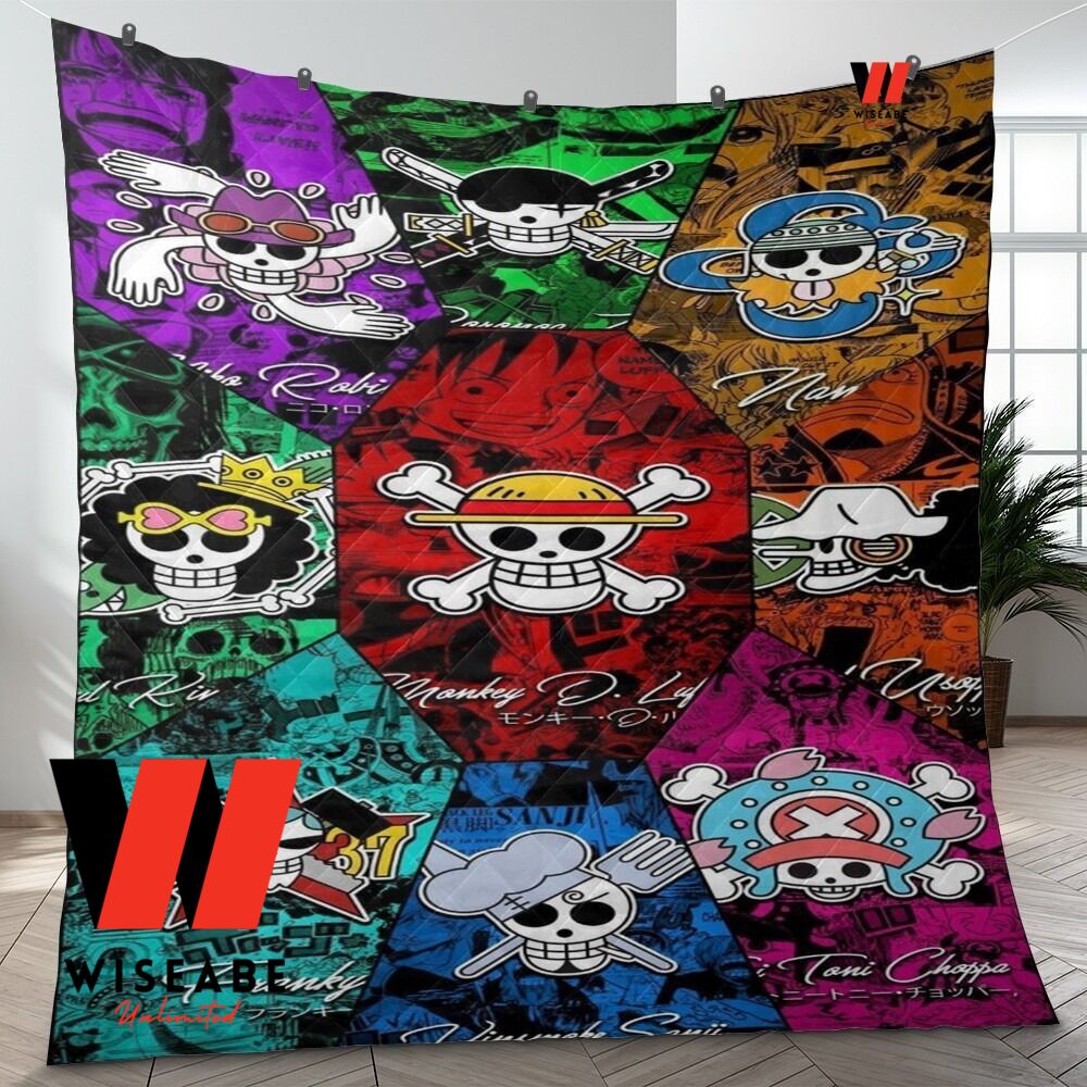 Cheap Pirates Logo One Piece Anime Fleece Blanket, One Piece Anime Gifts For Him