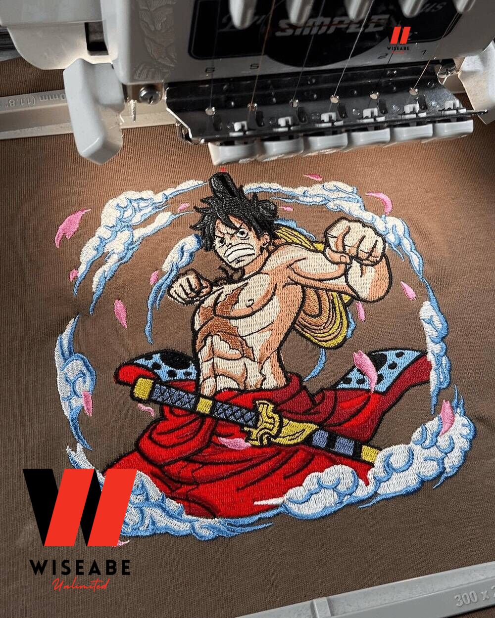 Cheap Embroidered One Piece Monkey D Luffy Shirt, Anime Shirts For Men